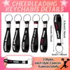 Tondiamo 18 Pcs Cheerleading Makeup Bags Cheer Bags Cases Zipper Pouch Cheerleading Quote Keychain Inspirational Key Ring Cheer Scrunchies Girls Elastic Hair Accessories for Cheerleader Teammate Gift