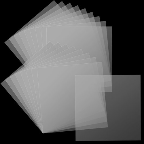 SENJEOK 20 PCS 7mil Mylar Stencil Sheets, 12 x 12 Inch Mylar Template Material, Transparent Stencil Sheets for DIY