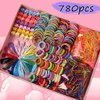 780 pcs Girls Hair Clip Hair Tie Set, Baby Little Girls Hair Accessories Set, Multicolor Lovely Girl Elastic Rope Hair Ties Ponytail Holder Hair Clips Hairband Set