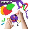ArtCreativity DIY Halloween Foam Monster Craft Kit - 12 Sets - Mess-Free Halloween Craft Kits - Classroom and Halloween Party Activity for Kids