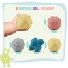 ATKSUNIEE Baby Soft Textured Ball Set,Sensory Ball Toys,Sound&Bath Toys Balls,Suitable for Baby Sensory Exploration Toys Gift Over 6+ Months(4PCS)