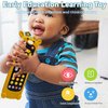 Baby TV Remote Control Toy with Cute Giraffe Soft Silicone Cover Teething Toy, Realistic Baby Musical Remote Control Toy with Light ＆ Sound (Giraffe)