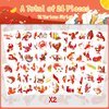 Crawfish Party Favor 24Sheets(144PCS) Crawfish Temporary Tattoosfor Crawfish Boil Party Supplies Lobster Party Decorations, Summer Picnic, Baby Shower Supplies Decorations