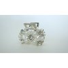 Generic Small infinity bow pearl crystal silver metal hair claw clip bridal clip