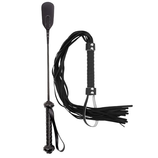 Riding Whip Set Horse Leather Whip, Crop, Horse Crop, Crops for Horses, Black