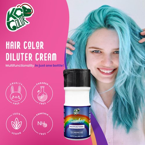 KC COLOR Hair Color Diluter Multifunctional Cream - Conditioner Hair Mask - Vibrant Color and Intense Hydration In One Step - Create Lighter, Pastel Shades - Vegan, Cruelty-Free - 150ml / 5,07 Fl Oz