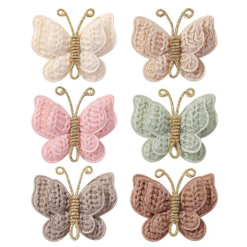 Baby Girl Hair Bow Clips Barrettes, 6 Pcs Butterfly Clips Hair Accessories for Infants Toddlers Baby TKids Fine Hair