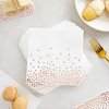 Juvale 50 Pack Rose Gold Party Napkins - Disposable Dinner Napkins for Wedding, Baby Shower, Birthday Party (6.5x6.5 In)