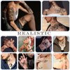 77 Sheets Temporary Tattoo for Men and Women, 17 Sheets Half Arm Chest Shoulder Fake Tattoos, 60 sheets Tiny Black for Adults, Waterproof Realistic Tattoos Long-Lasting