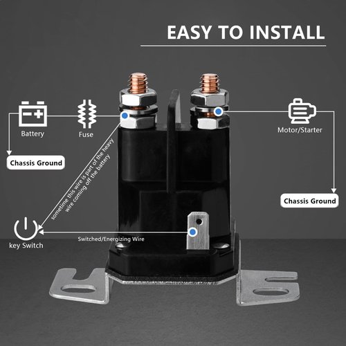 Starter Solenoid for Briggs & Stratton 691656 555375GS 790951 Trombetta 812-1201-211-05 812-1201-211-06 Lawn Mower