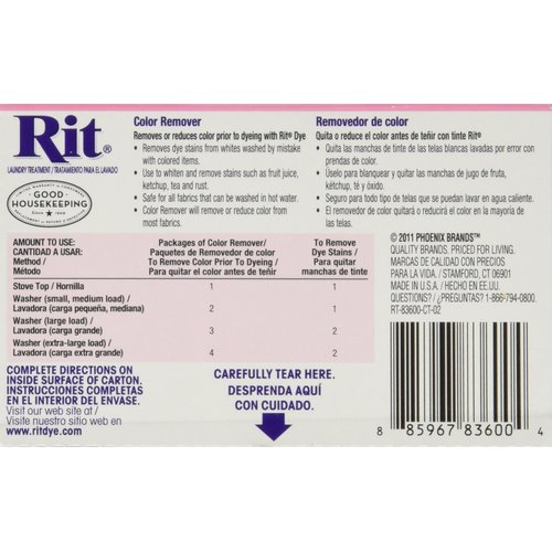 Rit Dye Laundry Treatment Color Remover Powder, 2 oz, 3-Pack