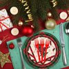 96PCS Christmas Party Supplies Paper Plates and Napkins, Red Green Plaid Christmas Tree Tableware Set Party Plates and Napkins Forks for Winter Christmas Party Decorations Serves 24 (Christmas)