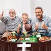 PIXHOTUL 9 Pcs Football Print Tablecovers, Round Football Pattern Plastic Tablecloths Football Party Supplies for Birthday Party Football Party Games Decoration, 84 x 84 Inch