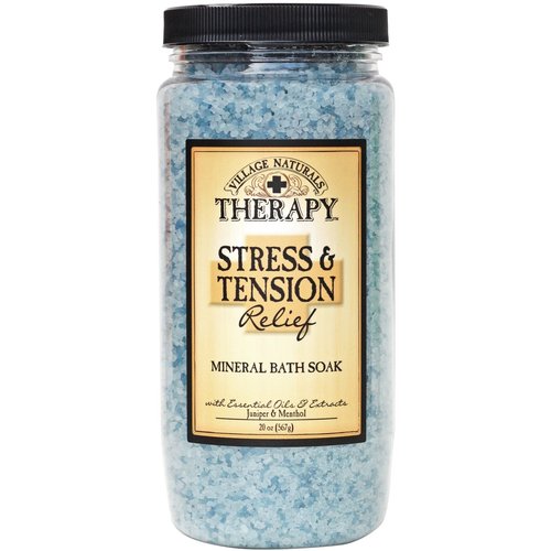 Village Naturals Mineral Bath Salts Soak, Relief for Joint and Muscle Pain Combining Epsom Salts, Juniper, Orange and Menthol Essential Oils and Extracts, 20 ounces