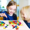 EACHHAHA 3-in-1 Wooden Blocks Puzzle Set,Hexagon Wooden Puzzle + Wood Russian Blocks + Tangram Puzzle for Kids,Intelligence Brain Teasers Toy STEM Educational Gift for Children(with Storage Bag)