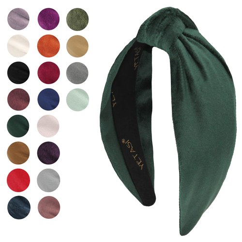 YETASI Green Headbands for Women are Chic. Velvet Knotted Headband for Women are Trendy. Velvet Headbands are Made of Non Slip Material. Top Knot Head band