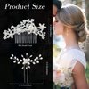 5 Pieces Wedding Hair Comb Bridal Hair Pins Set Silver Crystal Pearl Hair Side Comb U-shaped Flower Rhinestone Wedding Hair Accessories for Bride Bridesmaid Prom