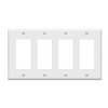 ENERLITES Decorator Light Switch or Receptacle Outlet Wall Plate, Gloss Finish, Size 4-Gang 4.50" x 8.19", Polycarbonate Thermoplastic, 8834-W, White, Standard Size