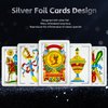 Spanish Playing Cards, Original Spanish Cards Games, Briscas Cards Puerto Rico, Original Spanish Deck of Cards, Mexican Playing Cards [Luxury Silver Foil Classic] [PVC Waterproof] (1 Pack)
