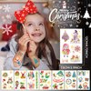 EMOME Metallic Glitter Christmas Tattoo, Xmas Party Favors Tattoo Special for Christmas Stocking Stuffers, Kids Tattoo Sticker for Girls Boys Christmas Prizes（12 Sheets)