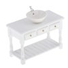 Baosity 1/12 Scale Basin Sink,Mini House Bathroom Furniture Sink,Wash Basin Cabinet for Doll House Furniture Model Bathroom Kitchen Decoration Accessories