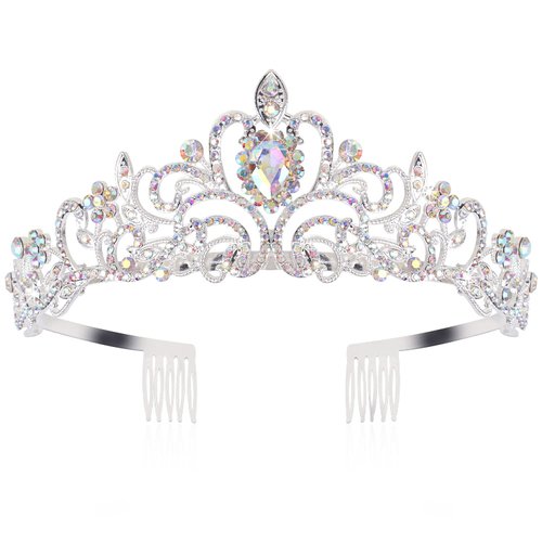 Chanaco Princess Crown Tiaras for Girls Aurora Crown Princess Tiara Crystal Tiara Headband for Wedding Birthday Halloween Prom