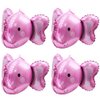 4D Animal Elephant Head Balloons Elephant Balloons For Kids Boys Girls Party Supplies Birthday Decorations Baby Shower, 4 Pack Inflatable 24'' Elephant Aluminum Mylar Foil Balloons (Pink)