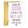 Qamza Funny Birthday Card For Sister Best Friend Bestie, Humorous Happy Sisters Friendship Birthday Card for Her. Ideal Sister Birthday Gift for Her Friend