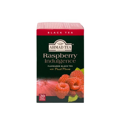 Ahmad Tea Black Tea, Raspberry Indulgence, 20 ct (Pack of 6) - Caffeinated & Sugar-Free