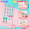 240 Pieces Fake Nails for Kids Girls Artificial Kids Press on Nails Full Cover Short Acrylic Stick On Nails False Nail Tips Kit for Children Little Girls Nail Art Decoration (Gradient)