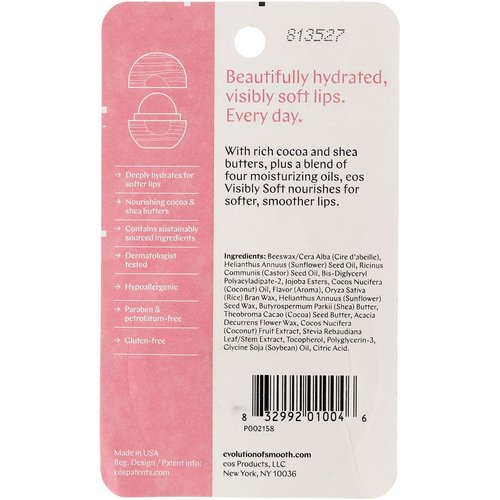 EOS Super Soft Shea Lip Balm, Coconut Milk 0.25 oz (Pack of 8)
