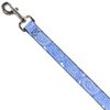 Dog Leash Bandana Skulls Baby Blue White 4 Feet Long 0.5 Inch Wide