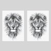 Oottati 2 Sheets Arm Thigh Leg Waterproof Fake Temporary Tattoos Sticker Grey Lion