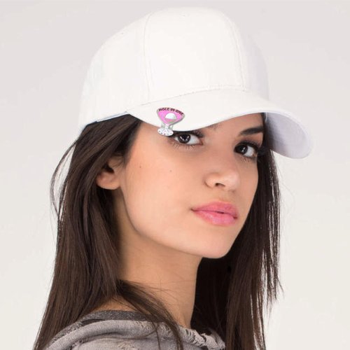Navika Pink Cosmo Hole in One Crystal Golf Ball Marker with Magnetic Hat Clip | Drink Ball Marker for Women Golfers | Great Gift for Booze Themed Events | Hole in One Accessory