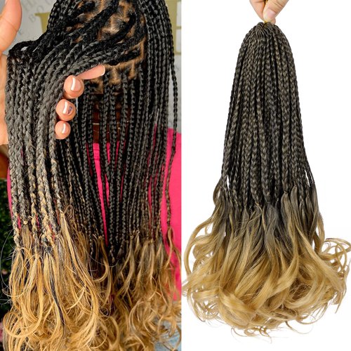 French Curl Crochet Braids 14 Inch 6 Packs Goddess Box Braids Crochet Hair Pre Looped French Curl...