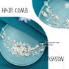 Bmirth Wedding Hair Combs Silver Flower Hair Comb Pearl Bridal Hair Piece Crystal Bride Hair Accessory for Women and Girls
