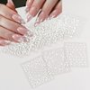 30Sheets Floral Nail Art Stickers Decals 3D Self Adhesive White Flower Designs Nail Supplies White Flower Stickers with Rhinestones Nail Decorations for Women Manicure Charms Transfer Tool Nail Wraps