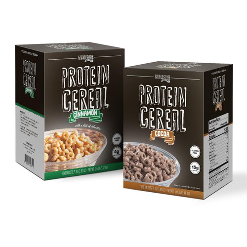 Protein Cereal, Low Carb Cereal, High Protein Cereal, 15g Protein, 5g-6g Net Carbs, High Performance Cereal, 5 Individual Macro-Controlled Packages (2 Pack - Cocoa & Cinnamon)