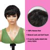 INSTANT FAB Short Human Hair Wigs Pixie Cut Wigs for Black Women Short Pixie Hairstyles Layered Wavy Tapered Back Non Lace Front Wigs - TOPAZ (DL4/27)