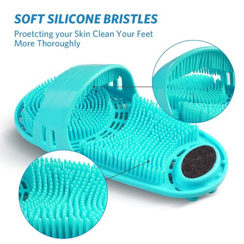 meidong Silicone Shower Foot Scrubber Personal Foot Massage and Cleaning, Non-Slip Foot Scrubber for Men and Women (1PCS Green)