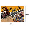 Heidaman Dirt Bike Party Decorations，Dirt Bike Birthday Decorations For Boys，Motorcycle Birthday Decorations,Set Included Banner Backdrop Tablecloth Balloon Cake Toppers Cupcake Toppers 7 "Plate 9"