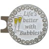 Giggle Golf Bling Golf Ball Marker with A Standard Magnetic Hat Clip | Great Gift for Women (Life's Better with Bubbles (Champagne))