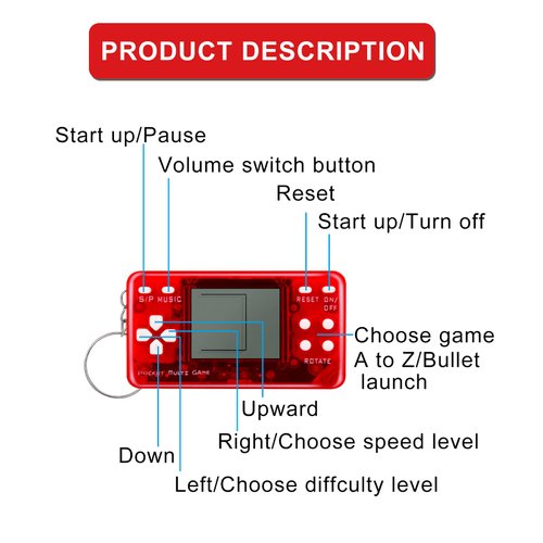 Hazms 6PCS Video Game Party Favors Video Game Keychain 6 Colors Gamer Party Favors Party Supplies for Kids Video Game Favors