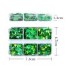 St.Patrick’s Day Nail Art Glitters Sequins 3D Holographic Laser Shamrock Designs Nail Art Flakes Shiny Green Clover Nail Stickers Nail Supplies for Women Girls Acrylic DIY Manicure Decoration 6 Grids