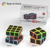 Vdealen Speed Cube Set, 2x2x2 3x3x3 Magic Cube Set, Puzzle Cube Toys Birthday Party Christmas Stocking Stuffers Gift for Kids Teens Adults(Carbon Fiber Sticker)