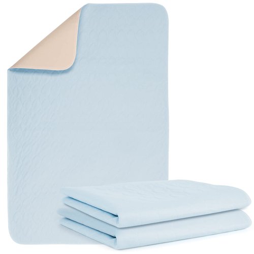 SOLOSHINE 2 Packs Reusable Incontinence Bed Pad, 34X52 Inch Washable Pee Pads, Waterproof Bed Pad & Pet Pad, Perfect for Kids, Adults, The Elderly and Pets