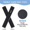 12 Pcs Professional Nail Files, 60/60 Grit Nail Files for Acrylic Nails Gel Nails, Double Sided Emery Board for Nails, Reusable & Washable Coarse Nail File for Home and Salon Use