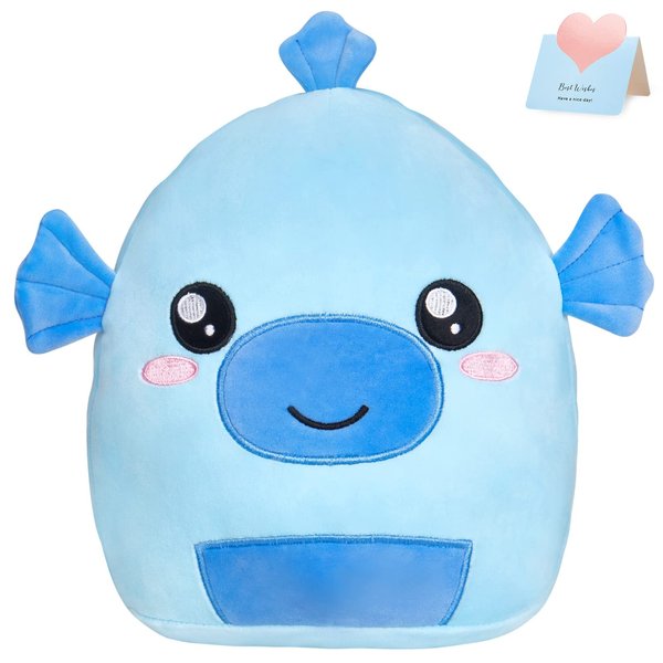 CozyWorld Cute Seahorse Plush Throw Pillow Toy Hugging Squishy Cushion Soft Stuffed Animal Birthday Home Decors Gifts for Kids Toddlers, 13"