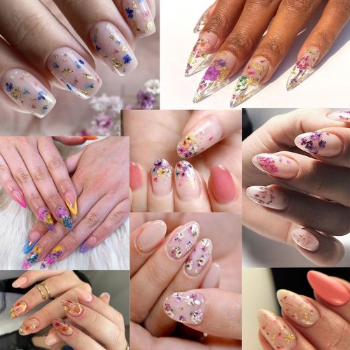4 Box Dried Flower Nail Art Stickers Colorful Dry Flower Nail Decals Kit Spring Floral Nail Stickers Mini Real 3D Natural Dried Flowers Nail Art Decals For Women Girls DIY Nail Decoration Resin Crafts