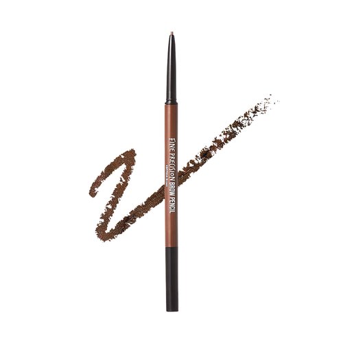 Kiss New York Professional Brow Pencil with Spoolie Brush, Ultra-Fine Precision Point Eyebrow Pencil, Dual-Sided Precise, Slim Definer, Fills Brows, Long-Lasting (Brown)